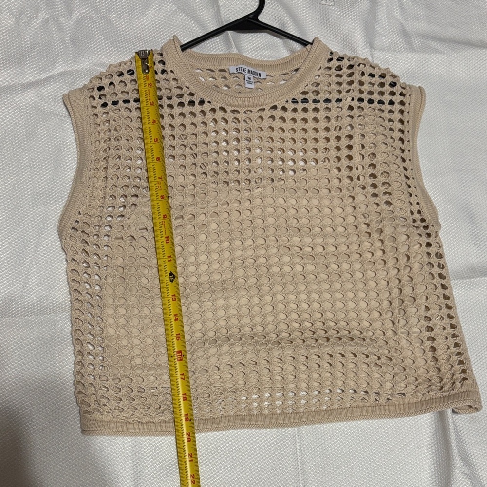 Steve Madden Cream Mesh Tank Top - Picture 10 of 11